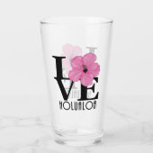 LIEBE Holualoa Rosa Hibiskus Glas (Rückseite)
