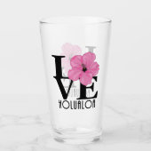 LIEBE Holualoa Rosa Hibiskus Glas (Vorderseite)