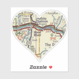 Liebe Hood River Vintag Karte Aufkleber