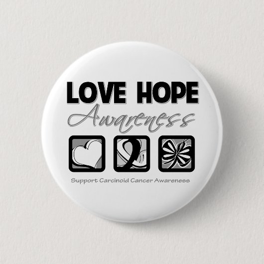 Liebe Hope Awareness Karzinoid Cancer Button (Vorderseite)