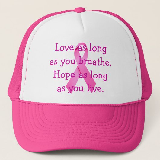 Liebe & Hope Cancer Awareness Hat Truckerkappe (Vorderseite)