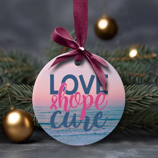 Liebe Hope Cure | Handgemalt Pastelstrand Sonnenun Keramikornament