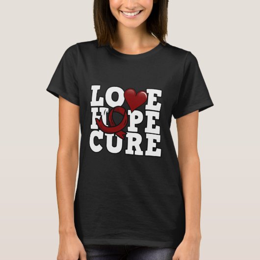 Liebe Hope Cure - Sichelzellenbewusstsein T-Shirt (Vorderseite)
