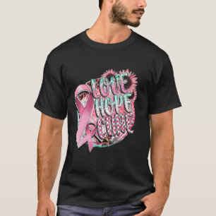 Liebe Hope Cure Sonnenblumen Pink Ribbon Brustkreb T-Shirt