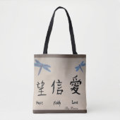 Liebe Hope Faith Chinesisch schreiben Tasche (Vorderseite)