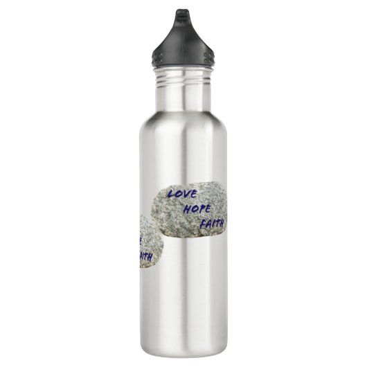 Liebe Hope Faith White Stones Edelstahlflasche (Rechts)