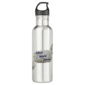Liebe Hope Faith White Stones Edelstahlflasche (Vorderseite)