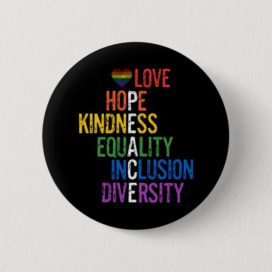 Liebe Hope Kindness Equality Inklusion Diversity P Button (Vorderseite)