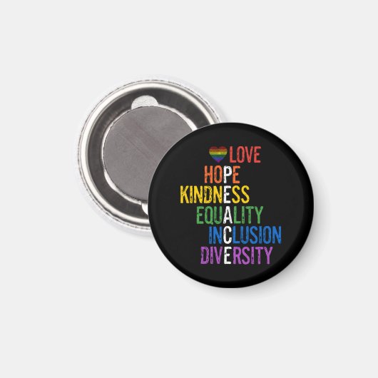 Liebe Hope Kindness Equality Inklusion Diversity P Magnet (Vorderseite/Rückseite)