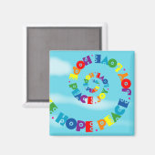Liebe Hope Peace Joy Magnet (Vorderseite/Rückseite)
