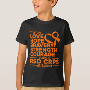 Liebe Hope Strength Courength Rsd Crps Awareness T-Shirt