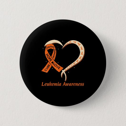Liebe Hope Support Leukämie Krebsbewusstsein Orang Button (Vorderseite)