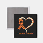 Liebe Hope Support Leukämie Krebsbewusstsein Orang Magnet (Vorderseite/Rückseite)