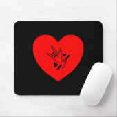 Liebe Hörgeräusch Hand Zeichen Hörverlust Bewussts Mousepad (Mit Mouse)
