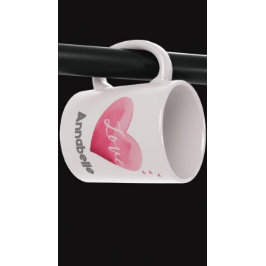 Liebe hört am Valentinstag rosa Zweifarbige Tasse