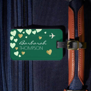 Liebe Hört auf elegantes Jägergrün Gepäckanhänger