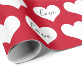 Liebe Hört auf Rot Geschenkpapier (Rolleneckpunkt)