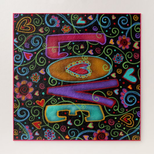 Liebe Hört Blume Niedliche Inspiritivität Puzzle (Horizontal)