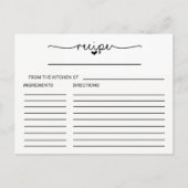 Liebe Hört Brautparty Rezept Karten (Vorderseite)