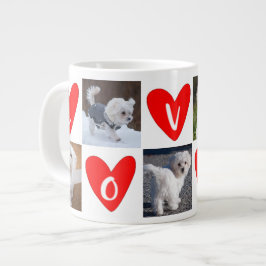 LIEBE Hört Custom 5 Foto Collage Valentine Jumbo-Tasse