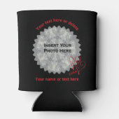 Liebe hört das Personalisierte Foto Schwarz Dosenkühler (Rückseite)