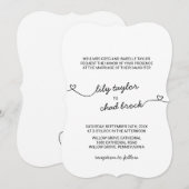 Liebe hört feierliche Hochzeit Einladung (Vorne/Hinten)
