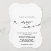 Liebe hört Hochzeit Einladung (Vorne/Hinten)