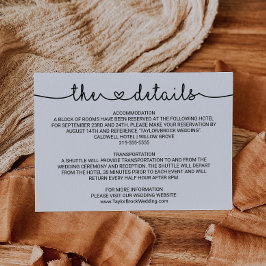 Liebe Hört Hochzeitdetails - Eintrittskarte Begleitkarte