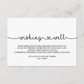 Liebe hört Hochzeiten und wünscht sich gut Begleitkarte (Vorderseite)