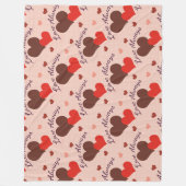 Liebe hört immer das Valentinmuster Fleecedecke (Vorderseite)