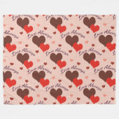 Liebe hört immer das Valentinmuster Fleecedecke (Vorderseite (Horizontal))