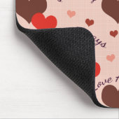 Liebe hört immer das Valentinmuster Mousepad (Ecke)