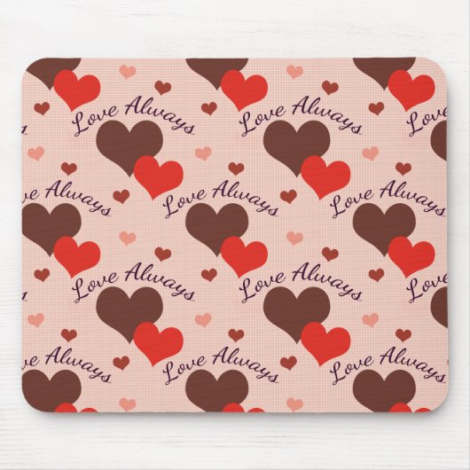 Liebe hört immer das Valentinmuster Mousepad (Vorne)