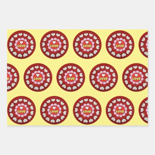 Liebe hört Kunsthandwerkspapier Geschenkpapier Set (Vorderseite)