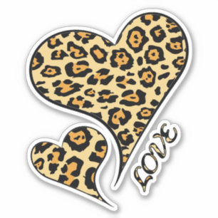 Liebe Hört Leopard Druckkäse Tier Lover T- Aufkleber
