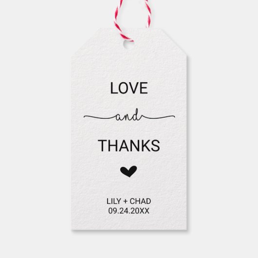 Liebe hört Liebe und danke Geschenkanhänger (Rückseite)