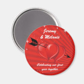 Liebe Hört mit Arrow Hochzeitmagnet Magnet (Vorderseite/Rückseite)
