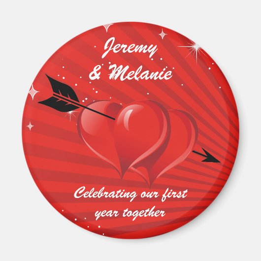 Liebe Hört mit Arrow Hochzeitmagnet Magnet (Vorne)