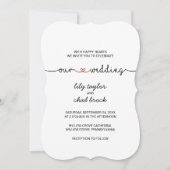 Liebe hört Red unsere Hochzeitseinladung Einladung (Vorderseite)