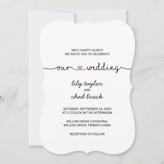 Liebe hört Red unsere Hochzeitseinladung Einladung (Vorderseite)