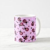 Liebe hört rosa Marienkäfer ab Kaffeetasse (VorderseiteRechts)