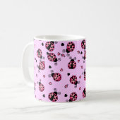 Liebe hört rosa Marienkäfer ab Kaffeetasse (Vorderseite Links)