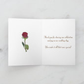 Liebe Hört und Rote Rose Vielen Dank Grußkarte Dankeskarte (Innenseite)