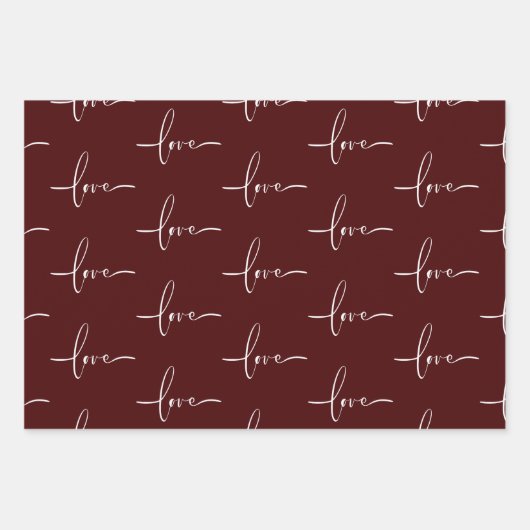 Liebe hört Valentines Wrapping Paper Geschenkpapier Set (Vorderseite 3)