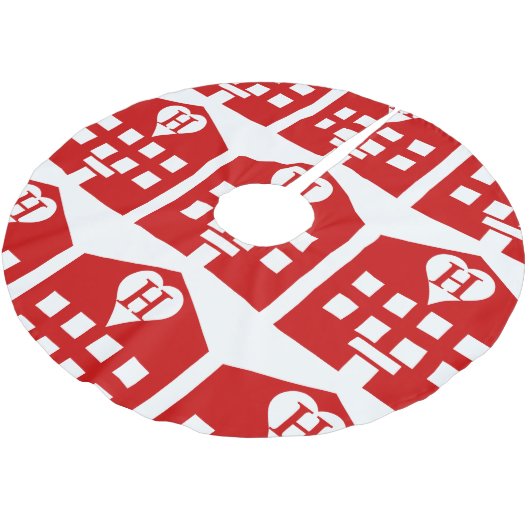 Liebe Hotel Japanese Emoji Polyester Weihnachtsbaumdecke (Schrägansicht)