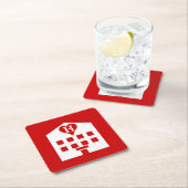 Liebe Hotel Japanese Emoji Rechteckiger Pappuntersetzer (Vor Ort)