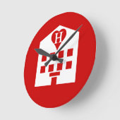 Liebe Hotel Japanisch Emoji Runde Wanduhr (Winkel)