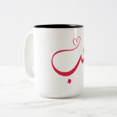 Liebe - Houb - ح ب Arabische Kalligrafie Zweifarbige Tasse (Vorderseite Links)