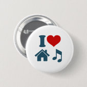 Liebe House Music Button (weiß) (Vorne & Hinten)