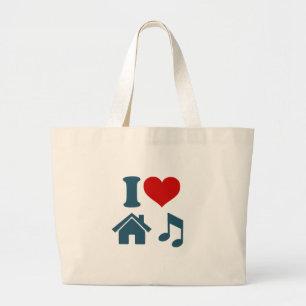 Liebe House Music Jumbo Stoffbeutel